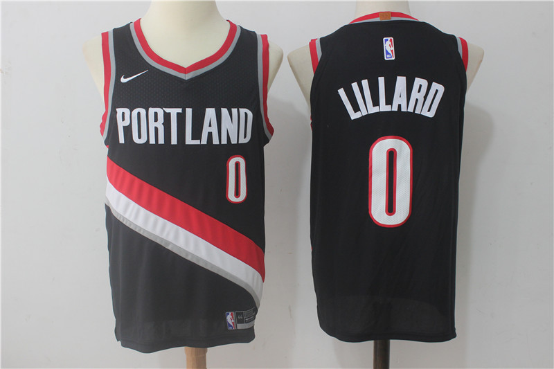 Men Portland Trail Blazers #0 Lillard Black Game Nike NBA Jerseys->->NBA Jersey